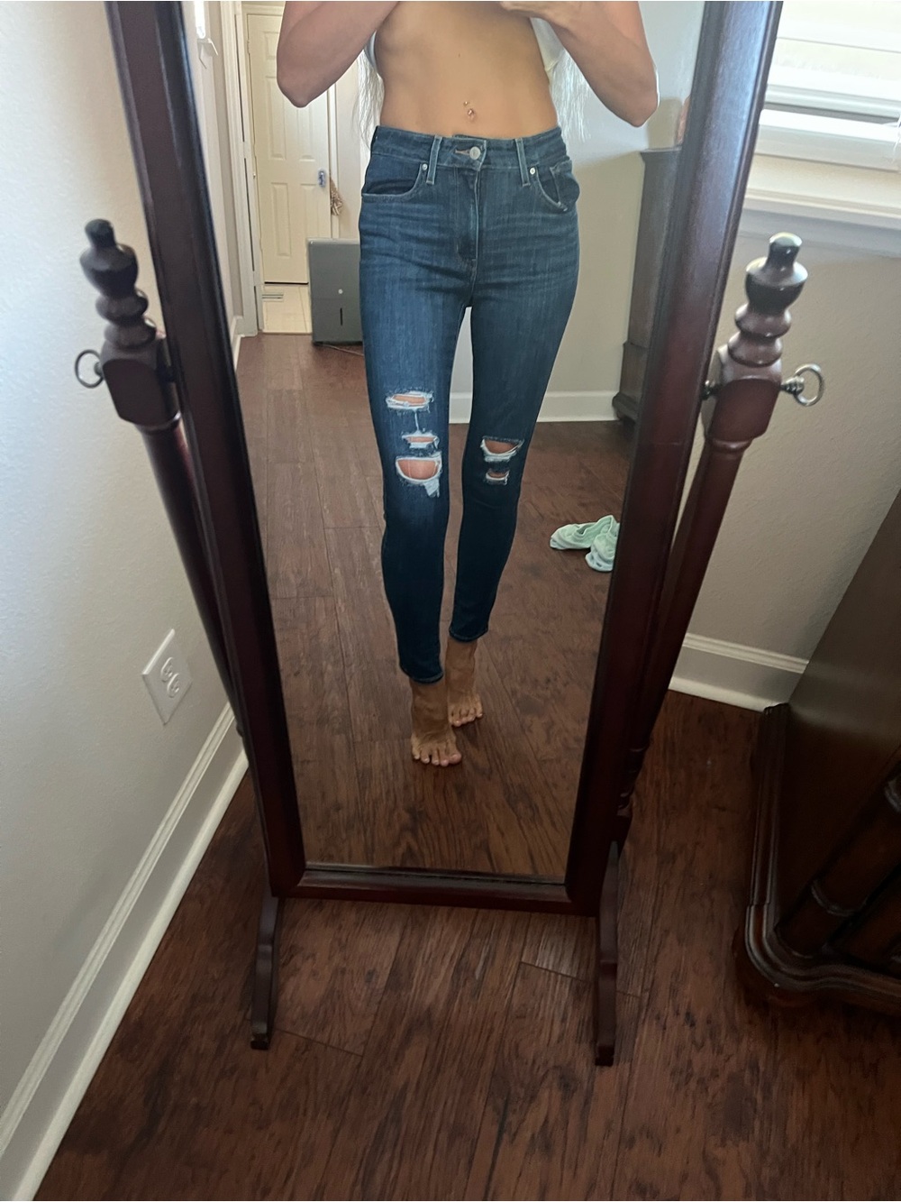 Levi's Navy Blue Ripped Skinny Jeans
